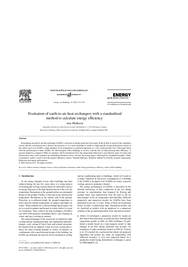 (PDF) Evaluation of earth-to-air heat exchangers with a standardised ...