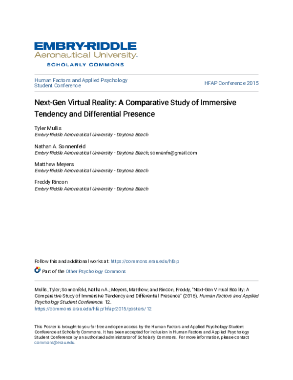 (PDF) Next-Gen Virtual Reality: A Comparative Study of Immersive ...