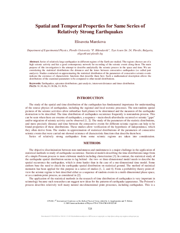 (PDF) Spatial and Temporal Properties for Same Series of Relatively ...