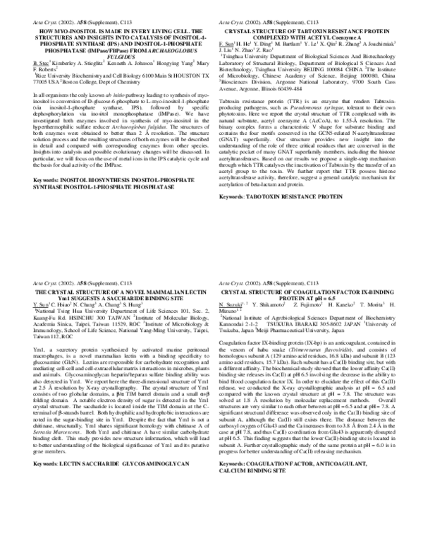 (PDF) Crystal structure of tabtoxin resistance protein complexed with ...