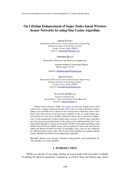 (PDF) On Lifetime Enhancement of Super Nodes based Wireless Sensor ...
