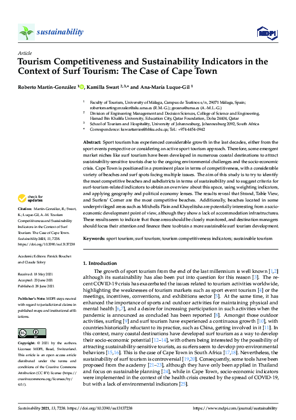 (PDF) Tourism Competitiveness and Sustainability Indicators in the ...