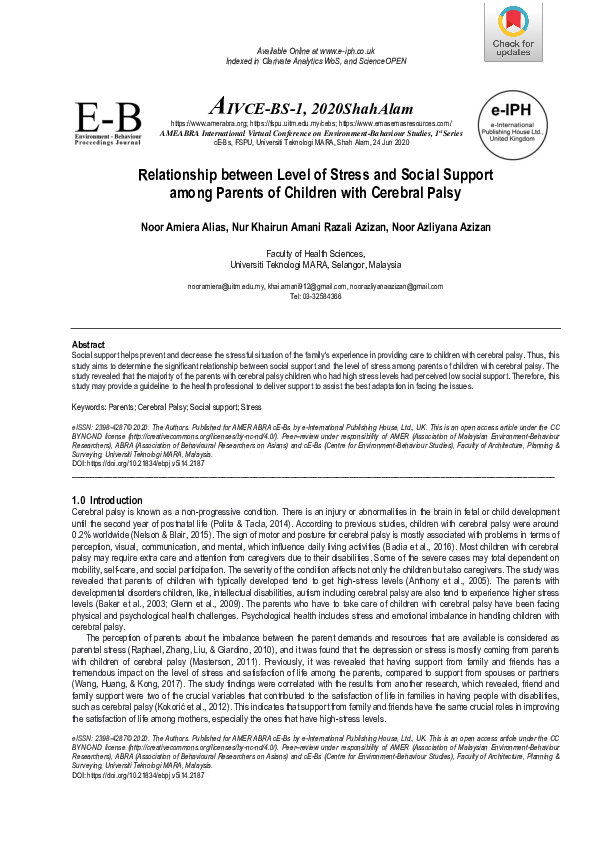 (PDF) Relationship between Level of Stress and Social Support among ...