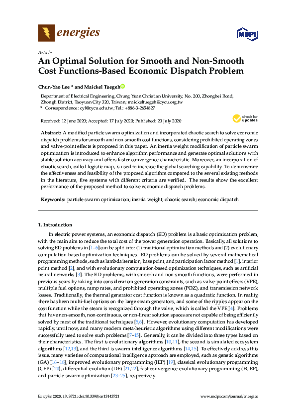 (PDF) An Optimal Solution for Smooth and Non-Smooth Cost Functions ...