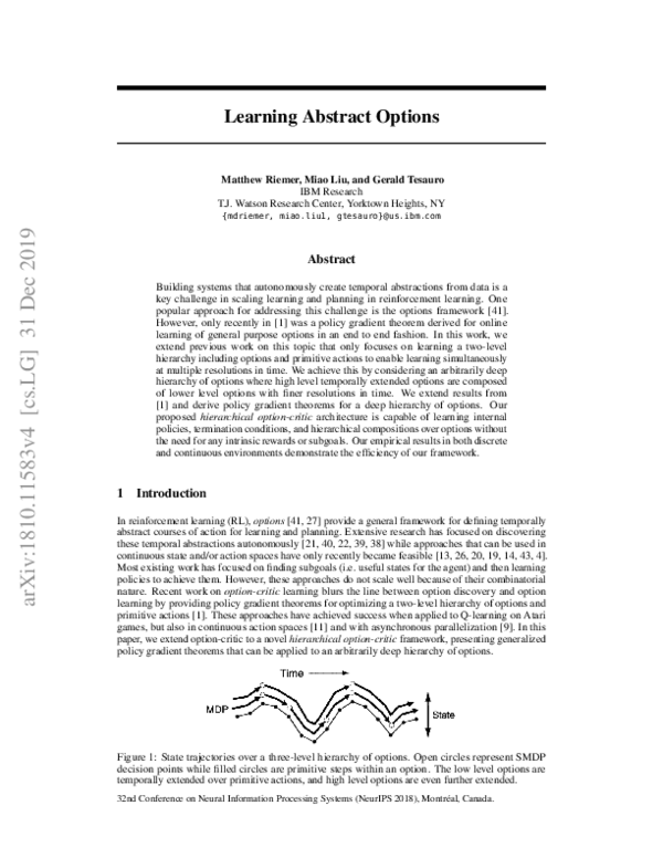 (PDF) Learning Abstract Options