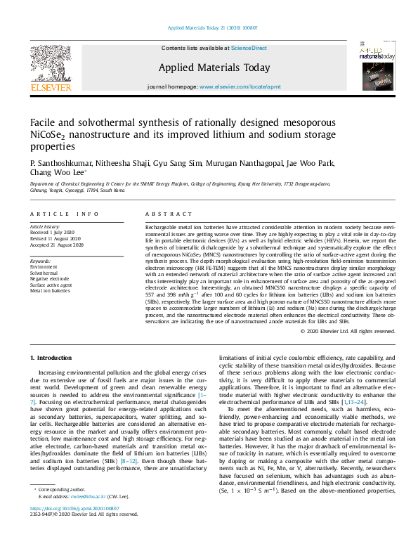 (PDF) Facile and solvothermal synthesis of rationally designed ...