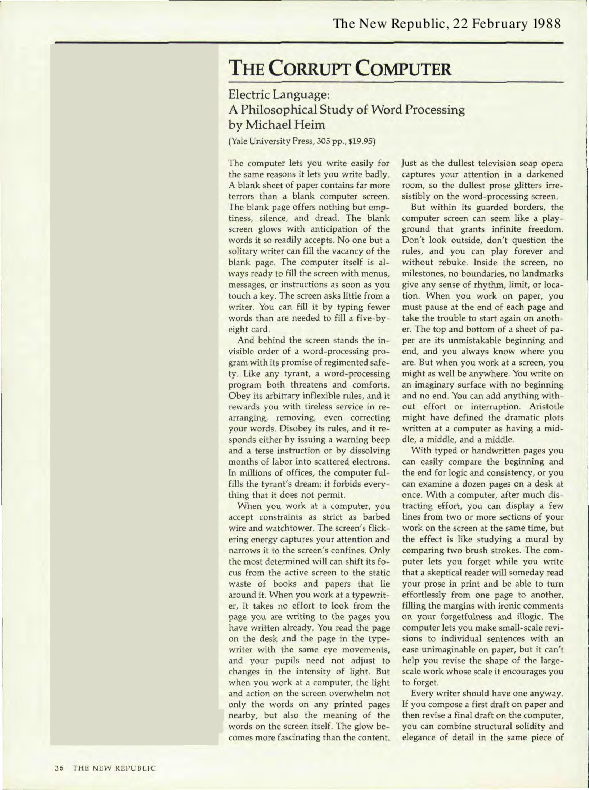 (PDF) Electric Language: A Philosophical Study of Word Processing