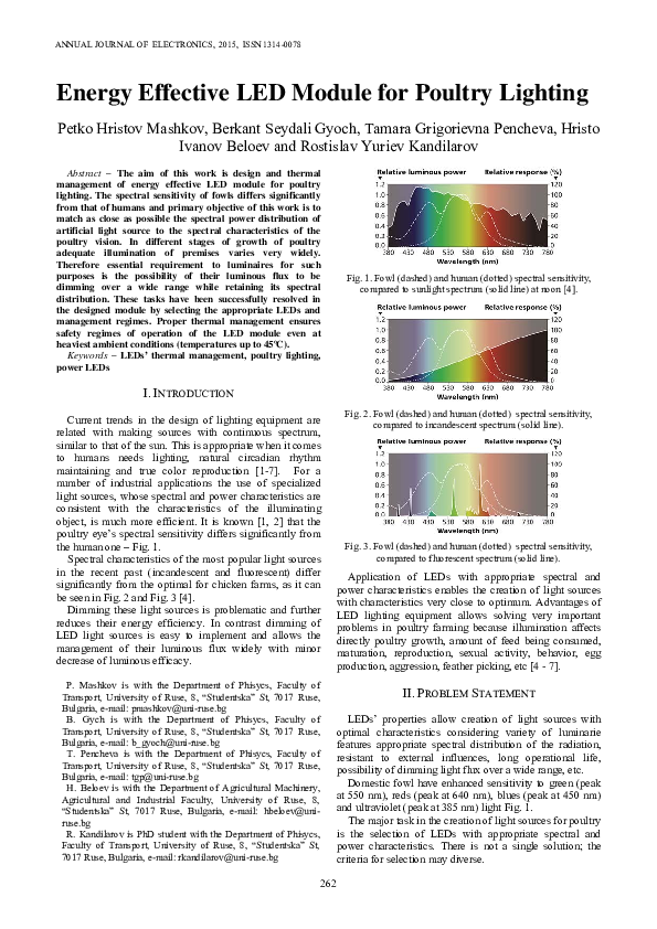 (PDF) Energy Effective LED Module for Poultry Lighting