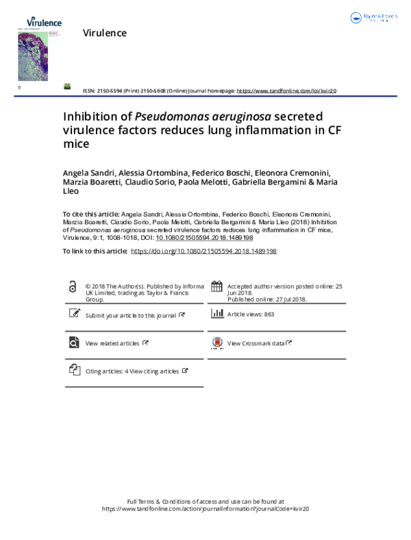 (PDF) Inhibition of Pseudomonas aeruginosa secreted virulence factors ...