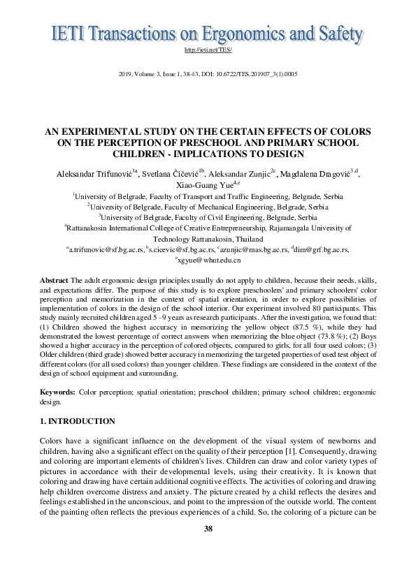 (PDF) An experimental study on the certain effects of colors on the ...