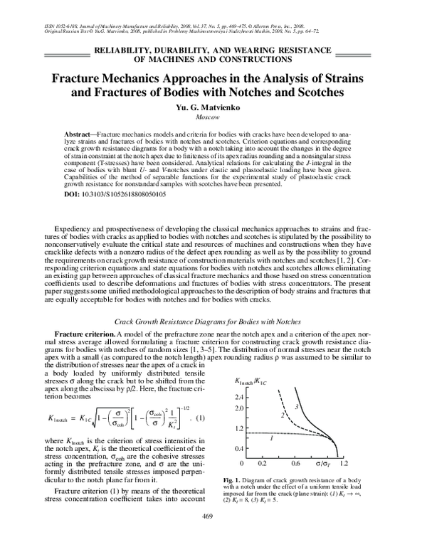 (PDF) Fracture mechanics approaches in the analysis of strains and ...