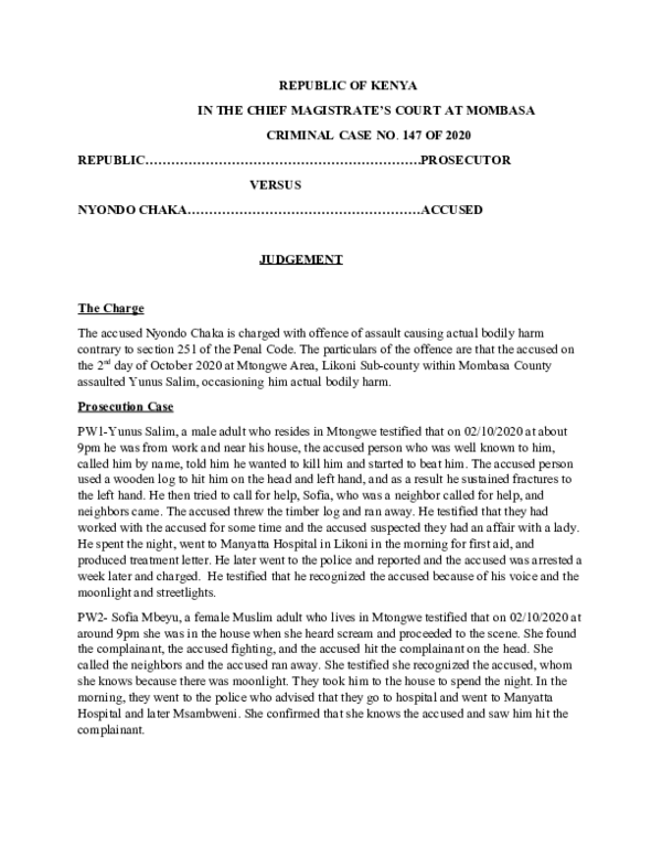 (DOC) A sample of criminal case judgement. Loch Academia.edu