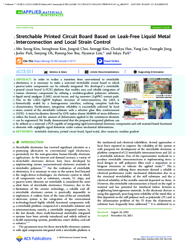 (PDF) Stretchable Printed Circuit Board Based on Leak-Free Liquid Metal ...