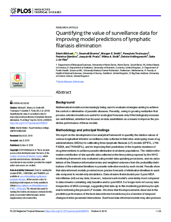 (PDF) Quantifying the value of surveillance data for improving model ...
