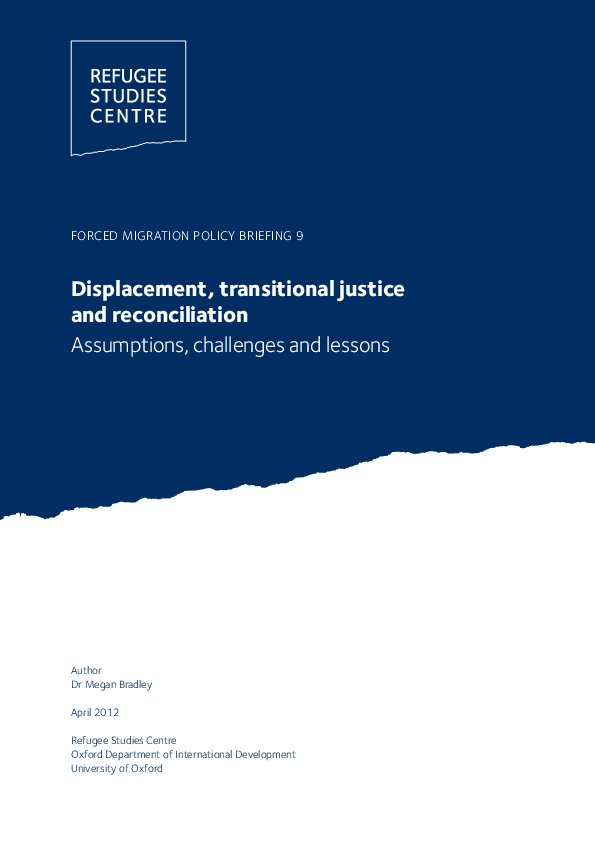 (PDF) Displacement, transitional justice and reconciliation ...