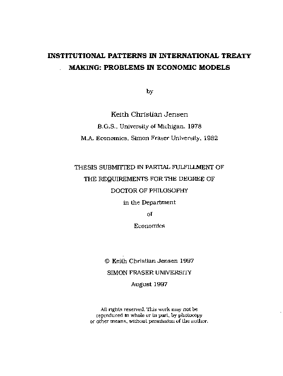 (PDF) Institutional patterns in international treaty making : problems ...
