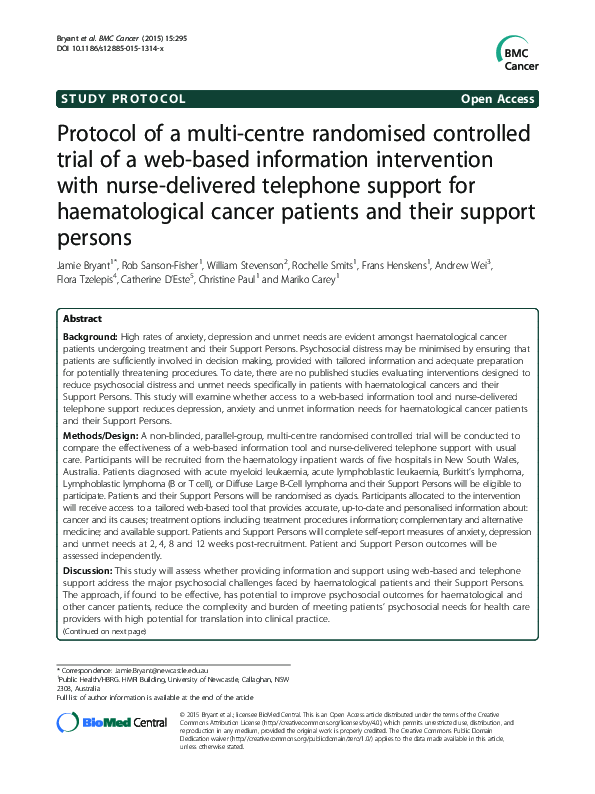 (PDF) Protocol of a multi-centre randomised controlled trial of a web ...