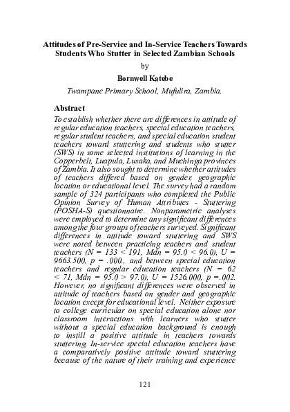 (PDF) Attitudes of Pre-Service and In-Service Teachers Towards Students ...