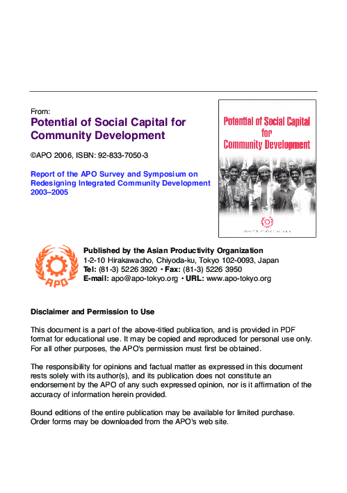 (PDF) Social capital and community development