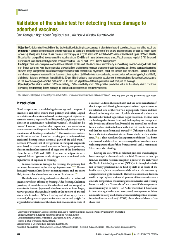 (PDF) Validation of the shake test for detecting freeze damage to ...