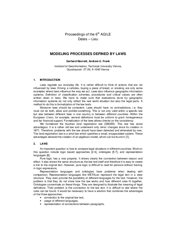 (PDF) Modeling Processes Defined by Laws