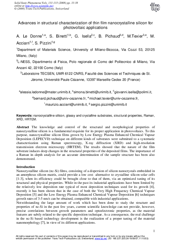 (PDF) Advances in Structural Characterization of Thin Film ...