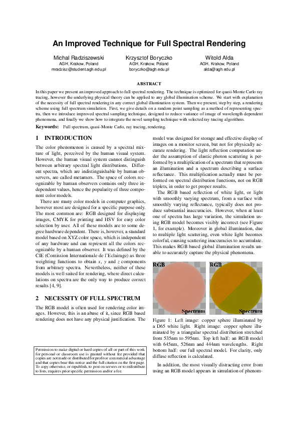 (PDF) An Improved Technique for Full Spectral Rendering