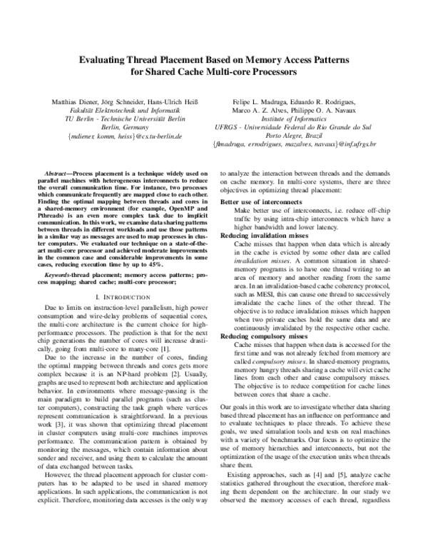 (PDF) Evaluating Thread Placement Based on Memory Access Patterns for ...