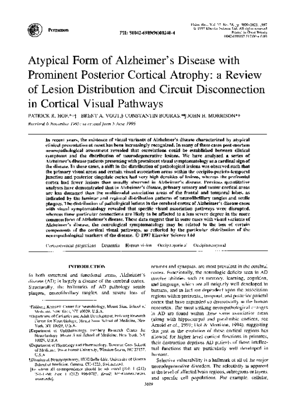 (PDF) Atypical form of Alzheimer's disease with prominent posterior ...