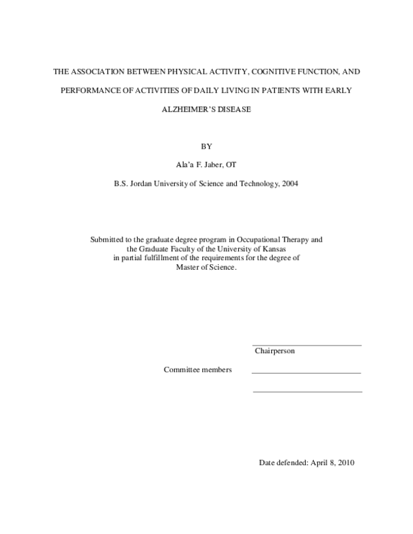 (PDF) The Association Between Physical Activity, Cognitive Function ...