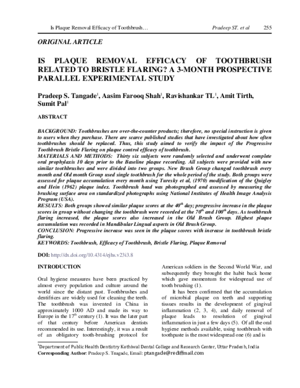 (PDF) Is Plaque Removal Efficacy of Toothbrush Related to Bristle ...
