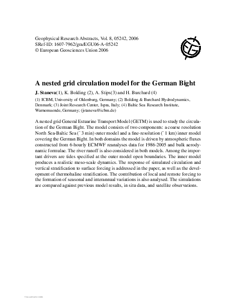 (PDF) A nested grid circulation model for the German Bight