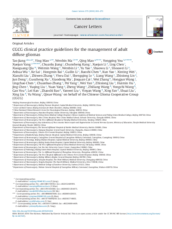 (PDF) CGCG clinical practice guidelines for the management of adult ...