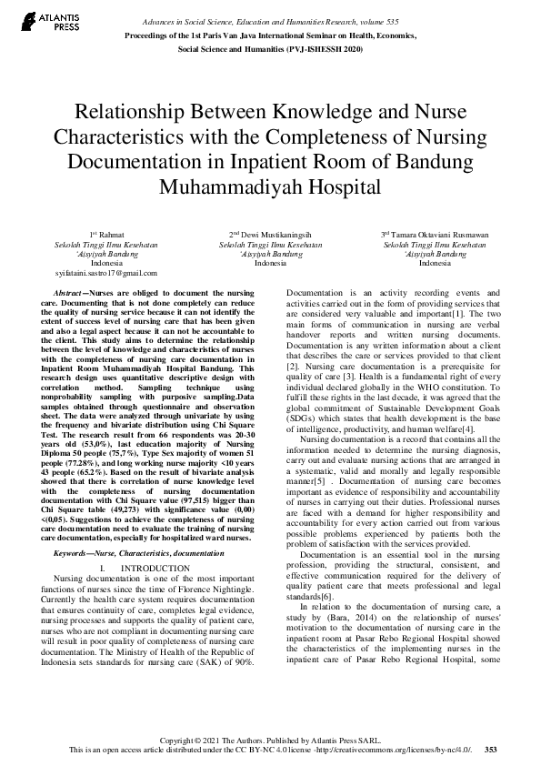 (PDF) Relationship Between Knowledge and Nurse Characteristics with the ...