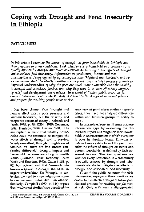 (PDF) Coping with Drought and Food Insecurity in Ethiopia
