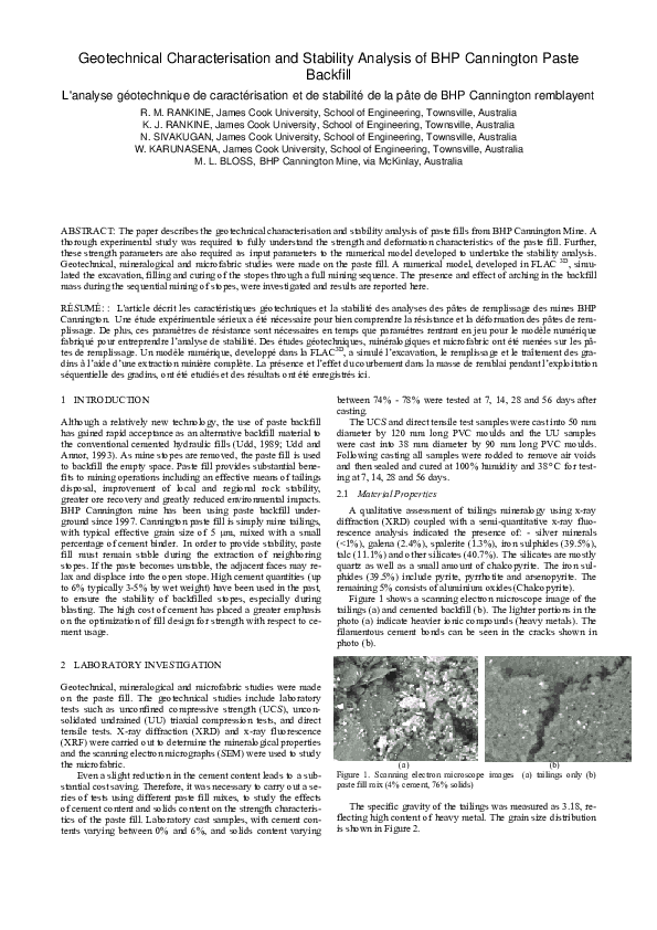 (PDF) Geotechnical characterisation and stability analysis of BHP ...