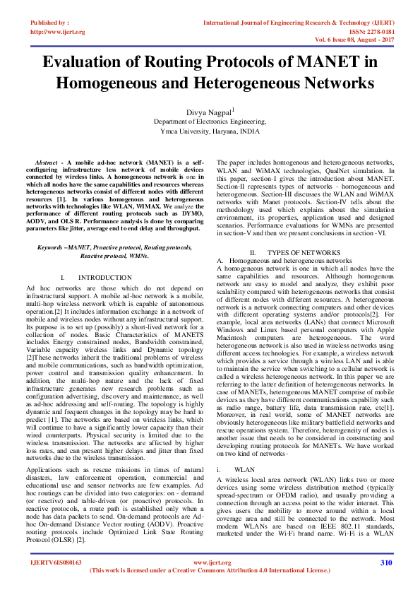 (PDF) Evaluation of Routing Protocols of MANET in Homogeneous and ...