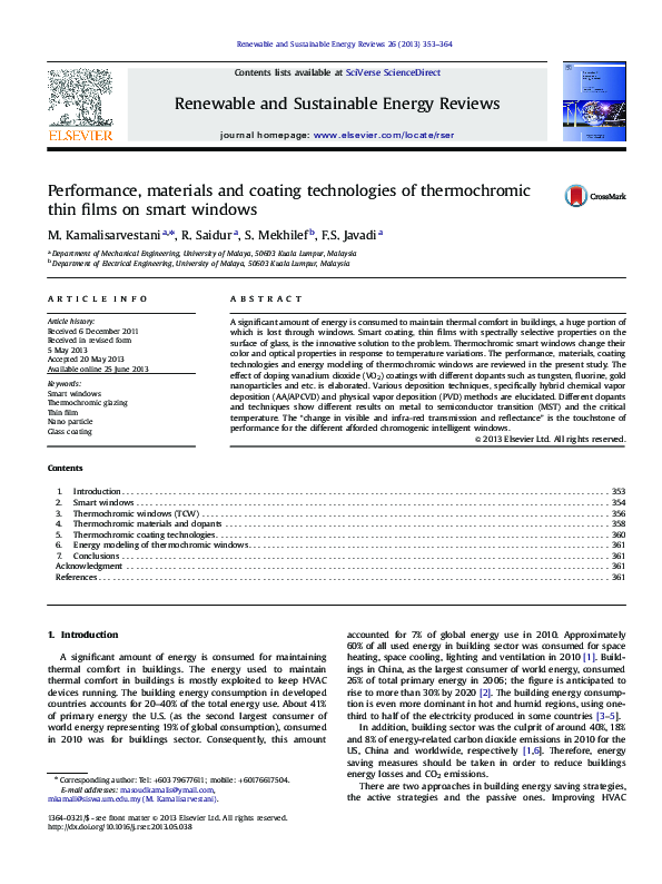 (PDF) Performance, materials and coating technologies of thermochromic ...