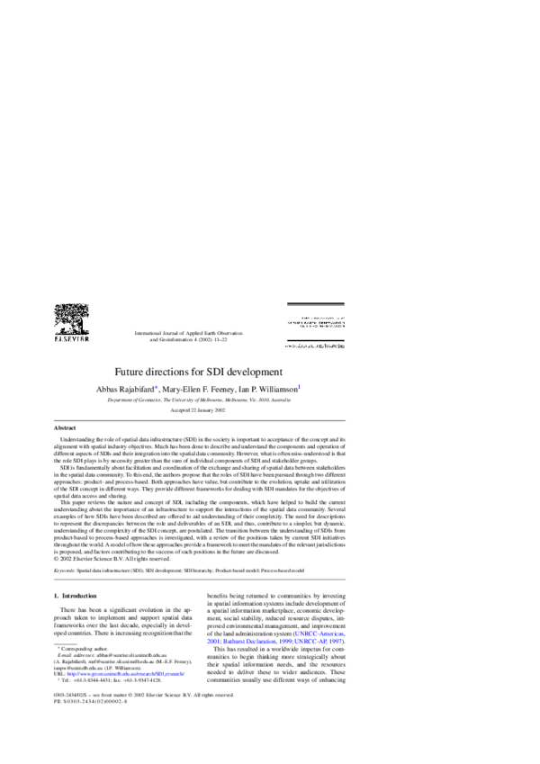 (PDF) Future directions for SDI development