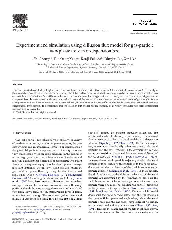 (PDF) Experiment and simulation using diffusion flux model for gas ...