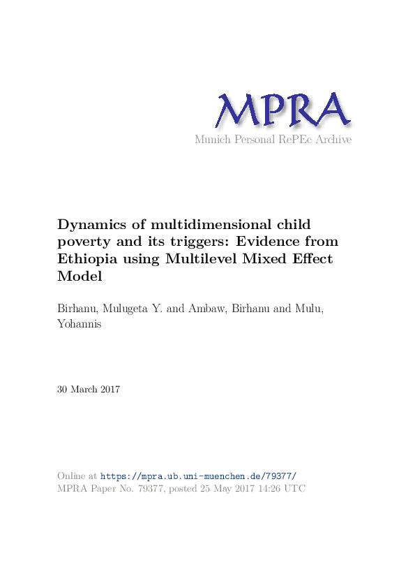 (PDF) Dynamics of multidimensional child poverty and its triggers ...