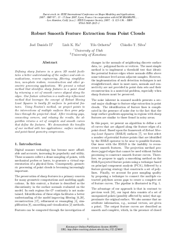(PDF) Robust Smooth Feature Extraction from Point Clouds