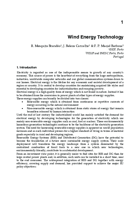 (PDF) Wind Energy Technology
