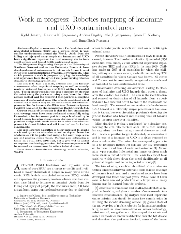 (PDF) Work in progress: Robotics mapping of landmine and UXO ...