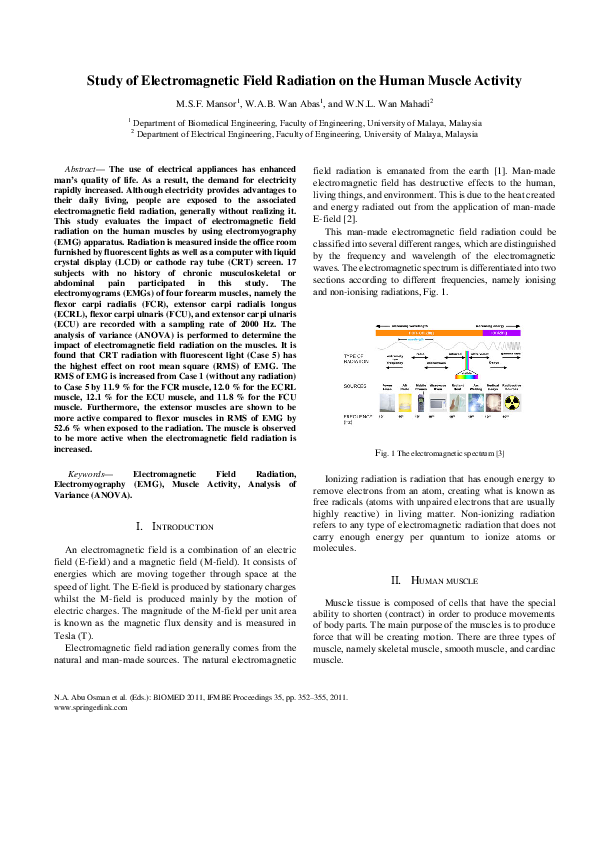 (PDF) Study of electromagnetic field radiation on the human muscle activity