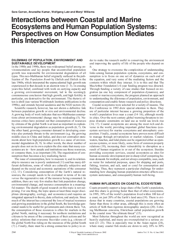 (PDF) Interactions between Coastal and Marine Ecosystems and Human ...