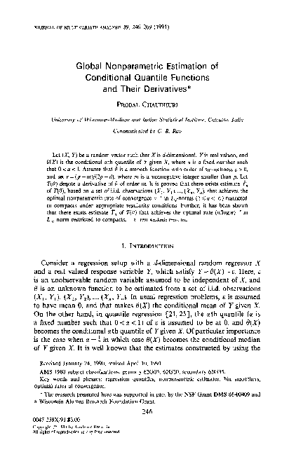 (PDF) Global nonparametric estimation of conditional quantile functions ...