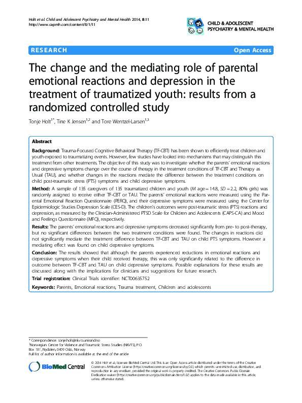 (PDF) The change and the mediating role of parental emotional reactions ...