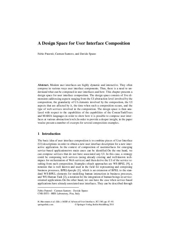 (PDF) A Design Space for User Interface Composition