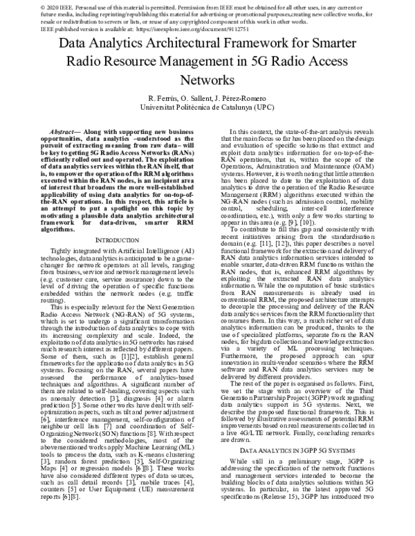(PDF) Data Analytics Architectural Framework for Smarter Radio Resource ...